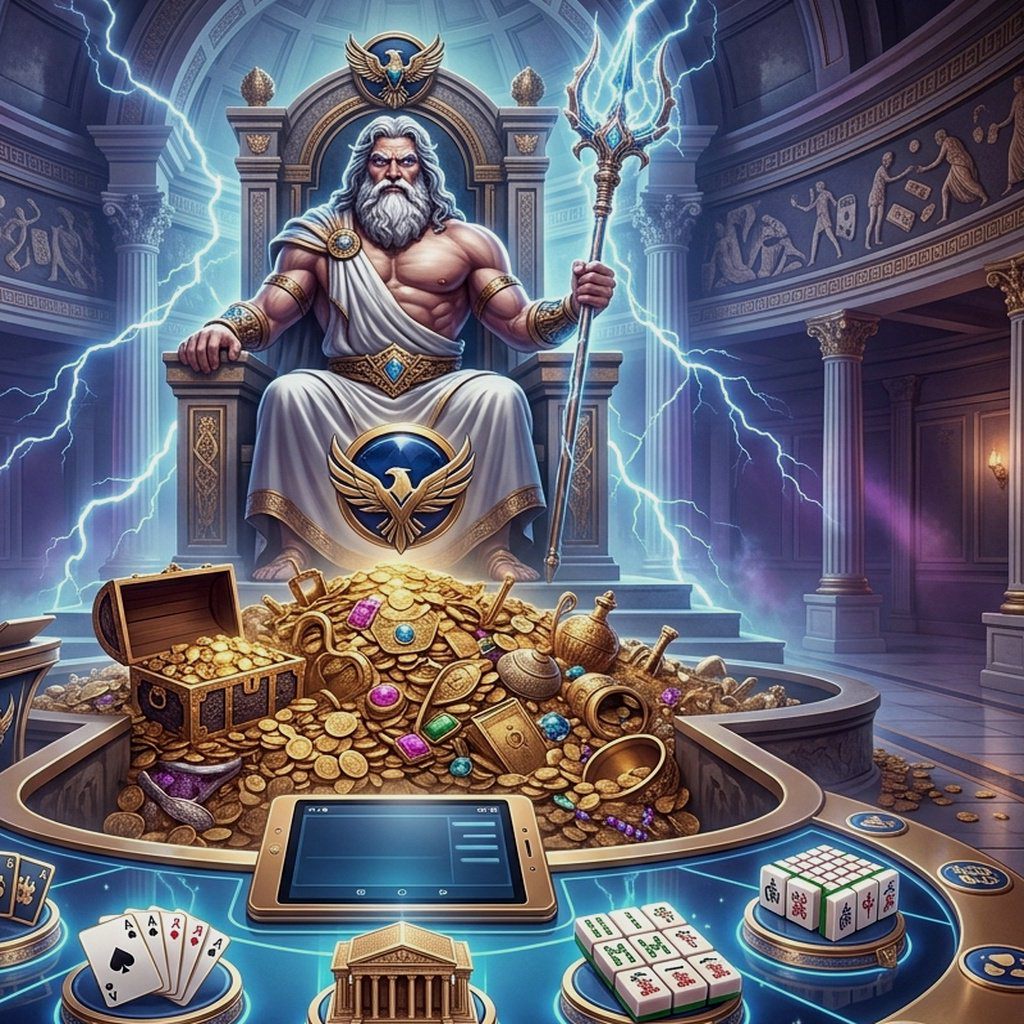 Papan permainan Gates of Olympus di V89 dengan simbol mahkota dan petir